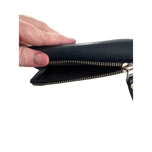 Fossil Navy Tri-fold Leather Wallet - Picture 4 of 5